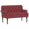 vidaXL Sofa dwuosobowa z guzikowym pikowaniem Czerwone wino Ekosk&oacute;ra