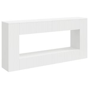 vidaXL Konsola Paski Biały 155 x 29 x 74 cm Drewno inżynieryjne