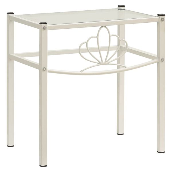 vidaXL Szafka nocna, biało-przezroczysta, 42,5 x 33 x 44,5 cm