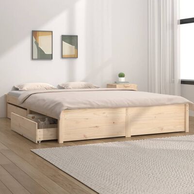 vidaXL Rama łóżka z szufladami, 200x200 cm