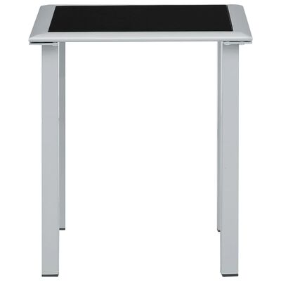 vidaXL Leżaki ze stolikiem, 2 szt., aluminium, kremowe