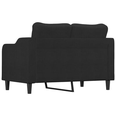 vidaXL Sofa 2-osobowa, czarna, 120 cm, tapicerowana tkaniną