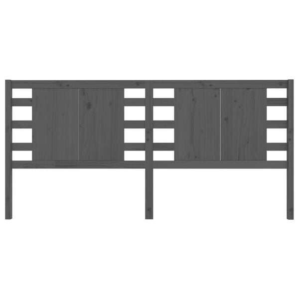 vidaXL Wezgłowie ł&oacute;żka, szare, 146x4x100 cm, lite drewno sosnowe