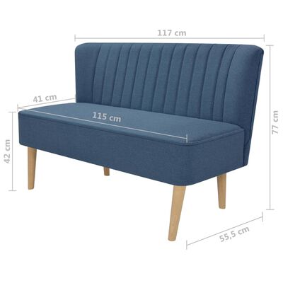 vidaXL Sofa 117x55,5x77 cm, niebieski materiał