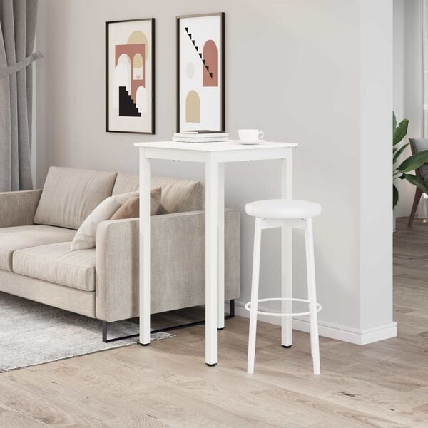 vidaXL St&oacute;ł barowy Biały 60 x 60 x 105 cm Lite drewno sosnowe