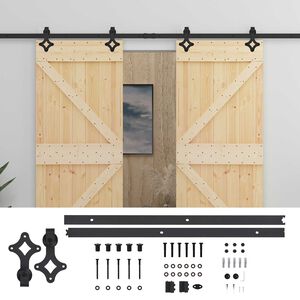 vidaXL Drzwi przesuwne 2 szt. 100 x 210 cm Lite drewno sosnowe