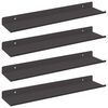 vidaXL P&oacute;łka wisząca 4 szt. Czarny 40 x 8,5 x 2,5 cm Stal