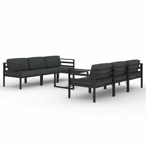 vidaXL 7-cz. zestaw mebli ogrodowych, poduszki, aluminium, antracyt