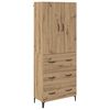 vidaXL Highboard Dąb rzemieślniczy 69,5 x 34 x 180 cm