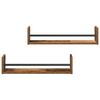 vidaXL Półka ścienna z półką 2 pcs Stare drewno 60 x 16 x 14 cm