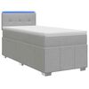 vidaXL Ł&oacute;żko Box Spring z materacem i LED jasnoszary 90 x 190 cm