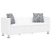 vidaXL Sofa 3-osobowa ze sk&oacute;ry syntetycznej, biała