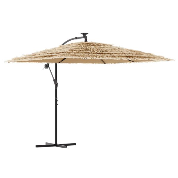 vidaXL Parasol ogrodowy na stalowym słupku, brązowy, 269x269x235 cm