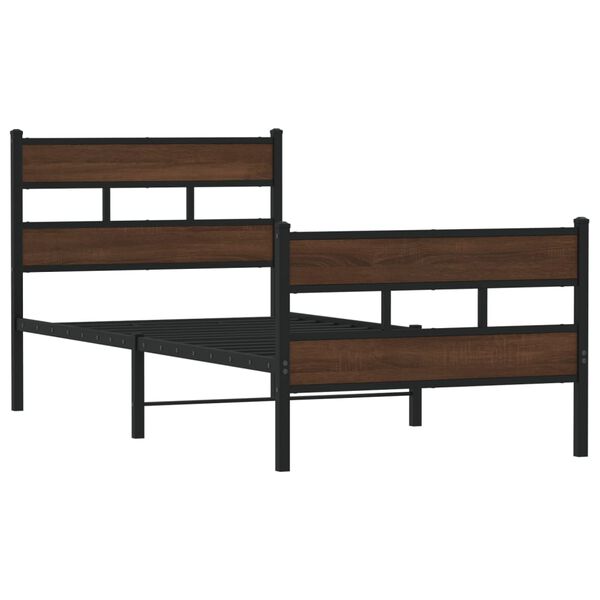 vidaXL Ł&oacute;żko z wezgłowiem i zan&oacute;żkiem, bez materaca, 100x200 cm