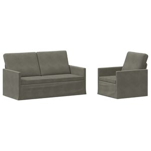 vidaXL Zestaw Sof 2 pcs jasnoszary Tkanina sztruksowa