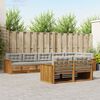 vidaXL Zestaw sof na zewnątrz z poduszką 8 pcs Naturalny i Jasny Szary