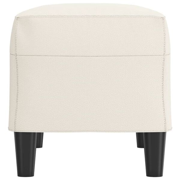 vidaXL Ławka, kremowa, 70x35x41 cm, tapicerowana sztuczną sk&oacute;rą