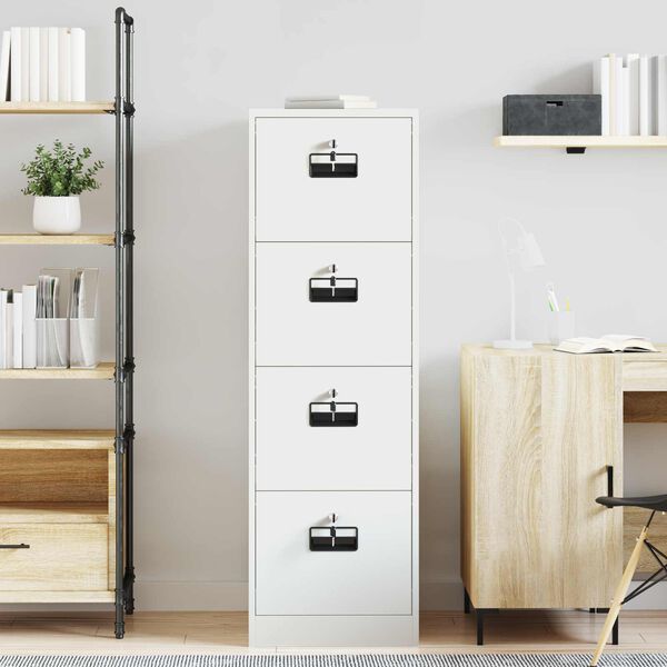 vidaXL Szafka na dokumenty z szufladą 2 pcs Biały 44 x 50 x 139 cm