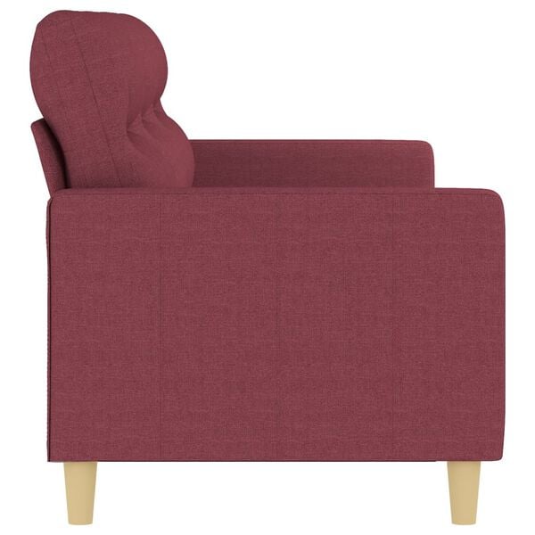 vidaXL Sofa 3-osobowa, winna czerwień, 180 cm,tapicerowana tkaniną