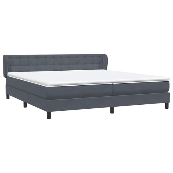 vidaXL Ł&oacute;żko typu Box Spring z materacami Ciemnoszary 180x210 cm