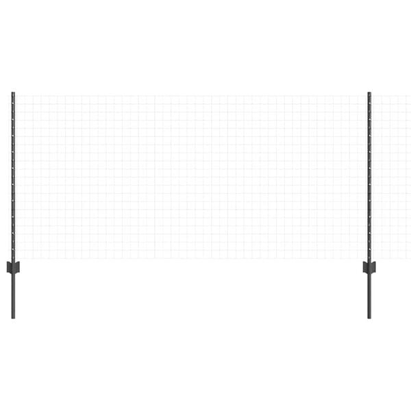vidaXL Słupek ogrodzeniowy. 5 pcs Szary 100 cm Stal