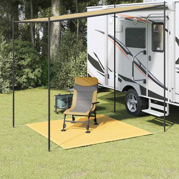 vidaXL Wykładzina do namiotu, beżowa, 250x250 cm, HDPE