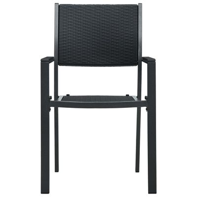 vidaXL Krzesła ogrodowe, 2 szt., czarne, plastik stylizowany na rattan