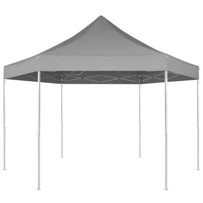 vidaXL Rozkładany namiot ogrodowy, sześciokątny, 3,6x3,1 m, szary