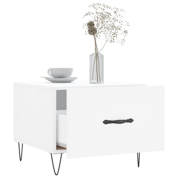 vidaXL Stolik kawowy, biały, 50x50x40 cm, materiał drewnopochodny