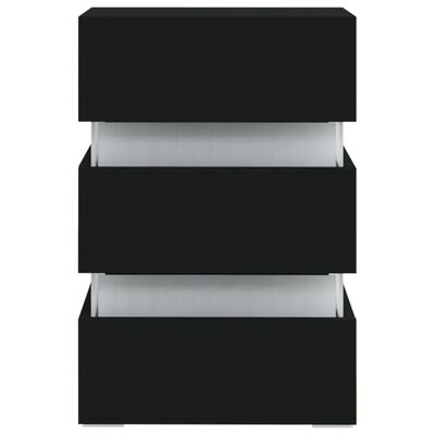 vidaXL Szafka nocna z LED, czarna 45x35x67 cm, materiał drewnopochodny