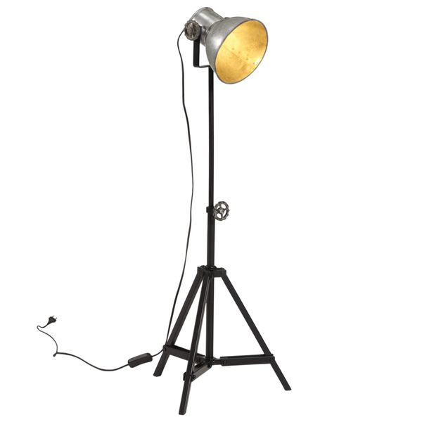 vidaXL Lampa wisząca, 25 W, srebro vintage, 35x35x65/95 cm, E27