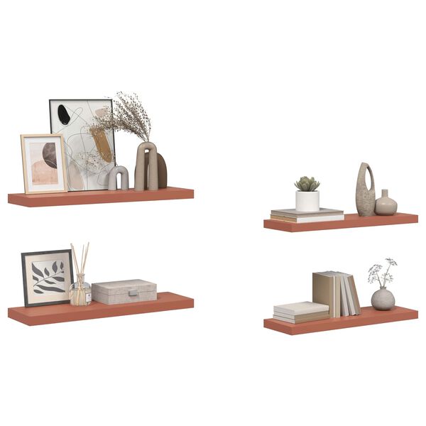 vidaXL P&oacute;łka ścienna z przechowywaniem 4 pcs Czerwony 80 x 23,5 x 4 cm