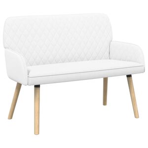 vidaXL Sofa dwuosobowa na nogach z litego drewna 2-osobowy Biały