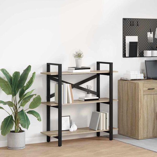 vidaXL P&oacute;łka na książki Dąb Sonoma 100 x 33,5 x 102 cm