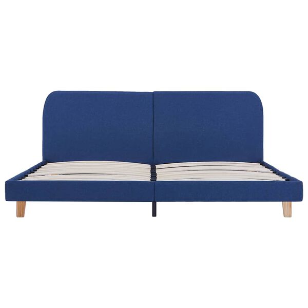 vidaXL Rama łóżka bez materaca Niebieska tkanina 150x200 cm