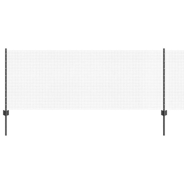 vidaXL Ogrodzenie z słupkiem Szary 0,8 x 10 m Stal i PVC