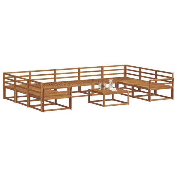 vidaXL Zestaw sof na zewnątrz 10 pcs Naturalny Lite Drewno Akacji