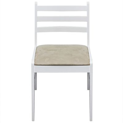 vidaXL Krzesła stołowe, 4 szt., białe, drewno kauczukowe i aksamit