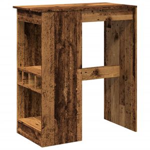 vidaXL Stolik barowy z przegr&oacute;dkami, stere drewno, 90x47,5x103,5 cm