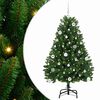 vidaXL Sztuczna choinka 150 cm 150 LED Ciepła biel PVC i stal zielony