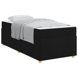 vidaXL Ramka ł&oacute;żka z materacem Czarny 80 x 200 cm tkanina