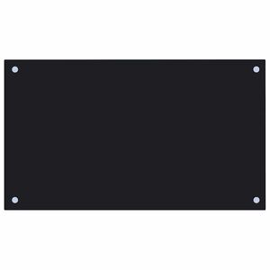 vidaXL Panel ochronny do kuchni, czarny, 70x40 cm, szkło hartowane