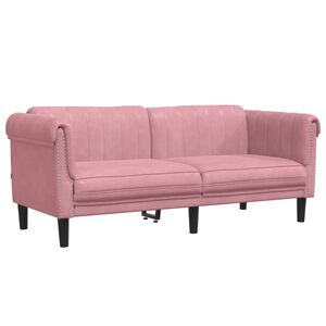 vidaXL Sofa dwuosobowa, r&oacute;żowa, aksamit