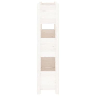vidaXL Donica, biała, 77x25x104,5 cm, lite drewno sosnowe