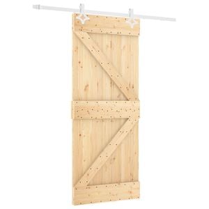 vidaXL Drzwi przesuwne Naturalne i białe 80 x 210 cm