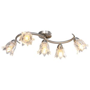 vidaXL Lampa sufitowa ze szklanymi kloszami na 5 żar&oacute;wek E14, tulipany