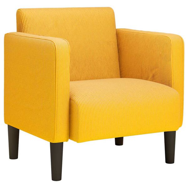 vidaXL Sofa Fotel z Podłokietnikami Jasnożółty 54 cm Tkanina Kordowa