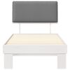 vidaXL Ramka ł&oacute;żka z tapicerowanym wezgłowiem Jasnoszary 100 x 200 cm