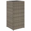 vidaXL Donica ogrodowa, szara, 30x30x60 cm, rattan PE