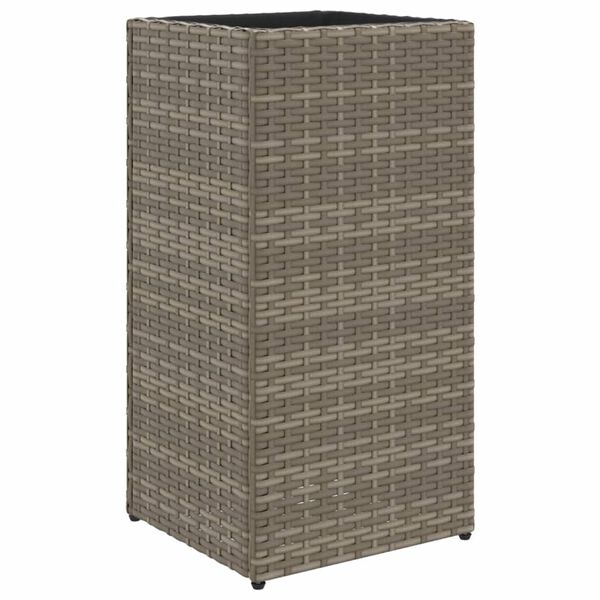 vidaXL Donica ogrodowa, szara, 30x30x60 cm, rattan PE